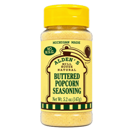Bottle of Alden Mill House Buttery Popcorrn Seasoning