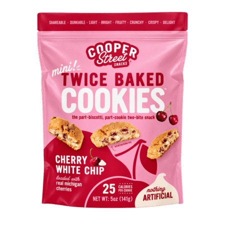 Bag of Cooper Street Cherry & White Chip Twice Baked Cookies