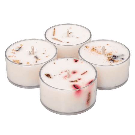 Four Green Daffodil Cherry tealight candles