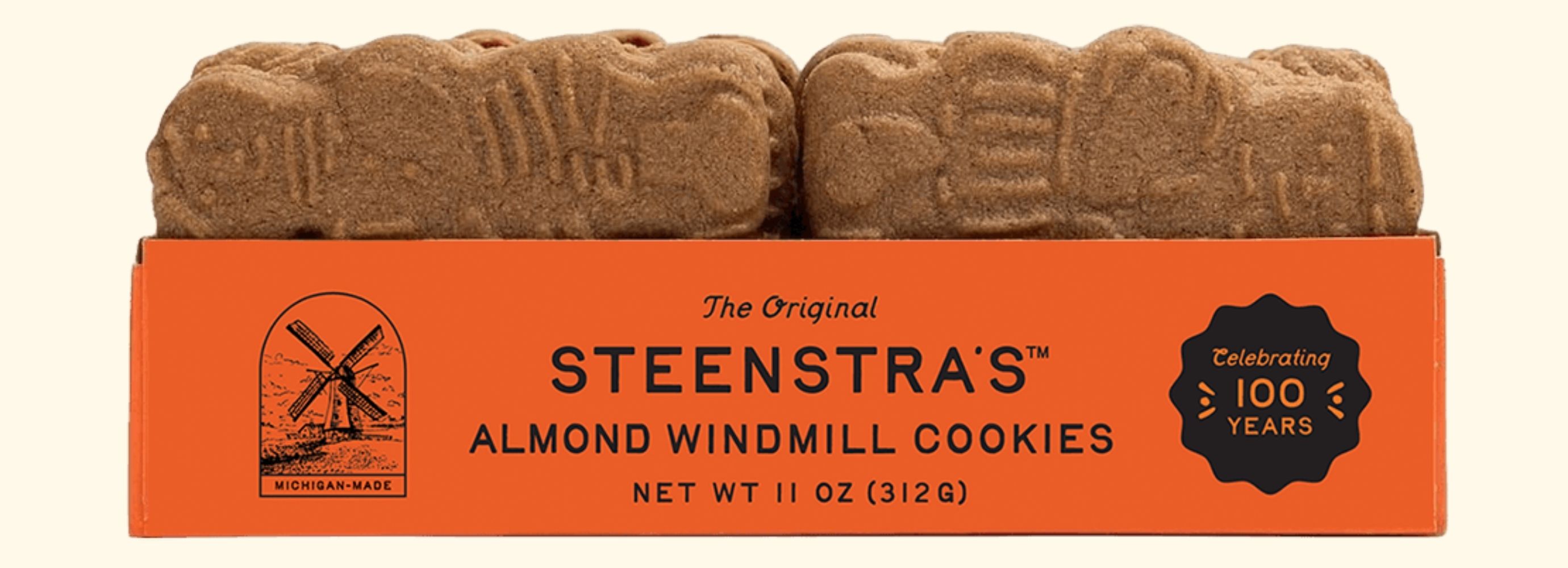 Orange box of Steenstras cookies.