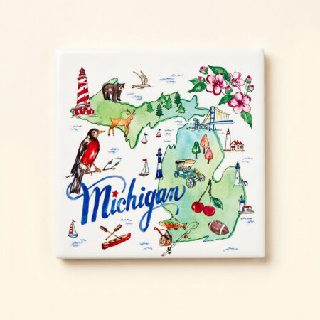 Ceramic Michigan Coasters