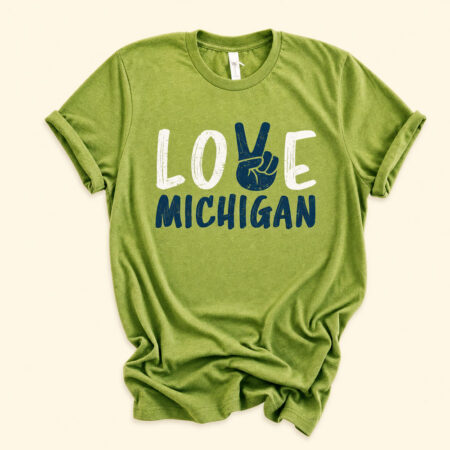 Michigan Peace & Love Tee - Green