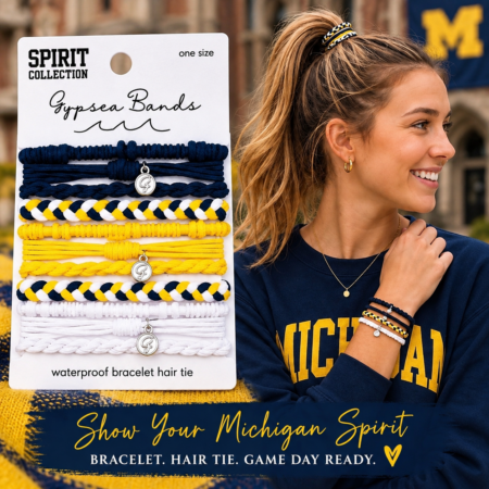 U of M Waterproof Bracelet Hair Ties