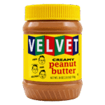 Can of creamy velvet peanut butter