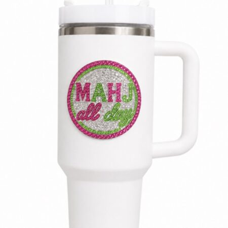 Insulated Mahjong Hand-Jeweled 40-ounce Tumbler