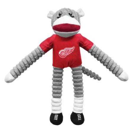 Detroit Red Wings Sock Monkey Dog Toy